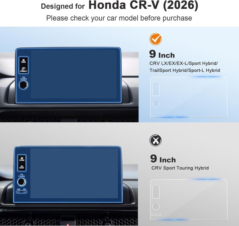 BSTW for 2026 CRV Screen Protector for 2026 Honda CR-V LX/EX/EX-L/Hybrid Sport/TrailSport/Sport-L 9-In Display for 2026 CRV Accessories Bubble Free Soft Nano Protective Film 2PCS (2026 CRV 9-In Nano) - Image 2